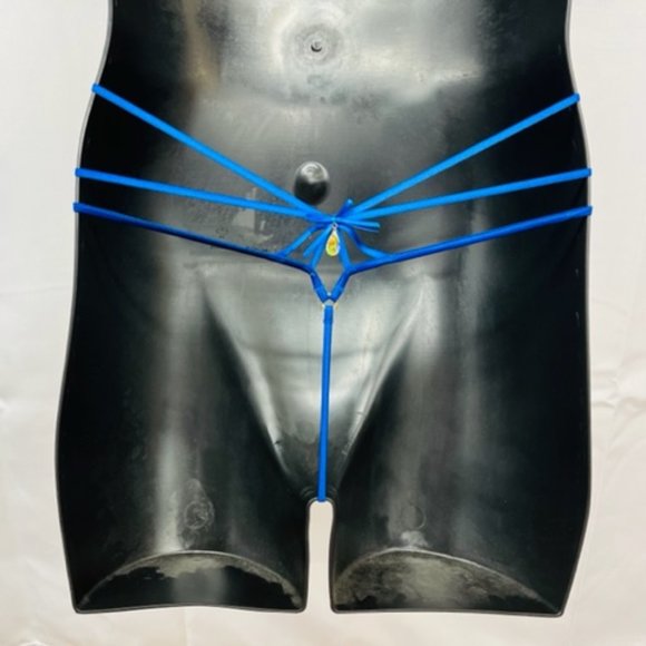 Honey Birdette Elsie Cobalt Blue Thong, Size Extra Large- NEW WITH TAGS - Picture 4 of 5